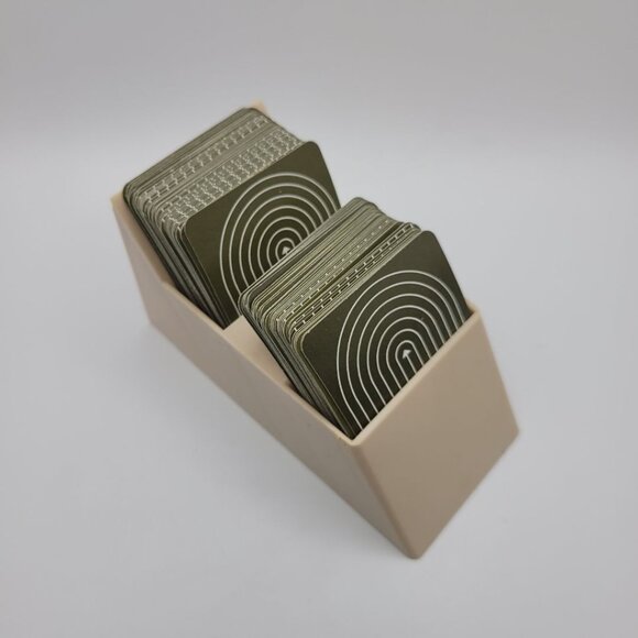 1964 Probe Game Replacement Green Cards 96 Piece Set Plastic Holder Vintage - Picture 5 of 5